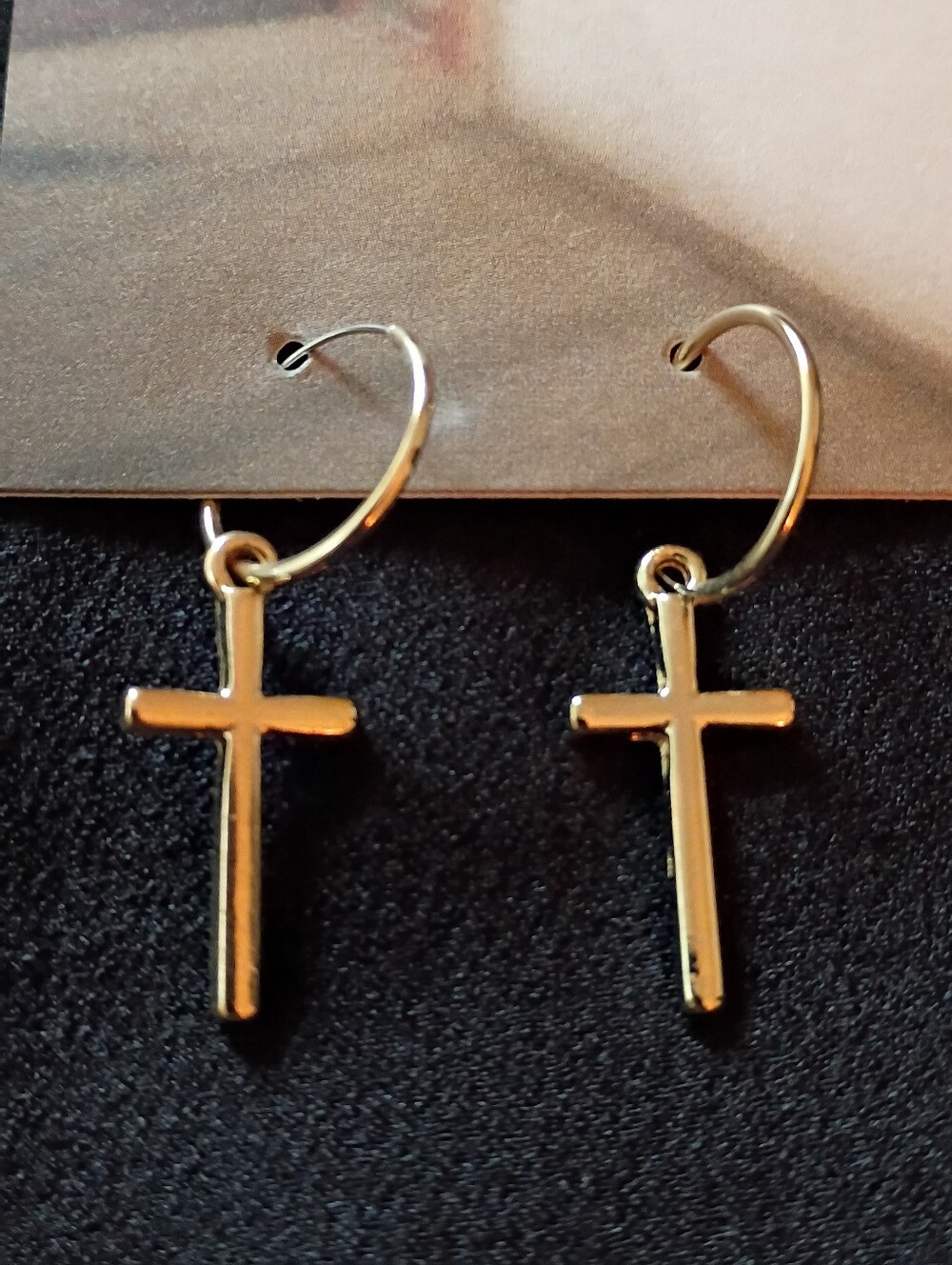 gold cross earrings